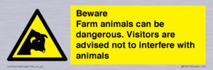 Beware Farm animals can be dangerous. Visitors are advised not to interfere with animals
